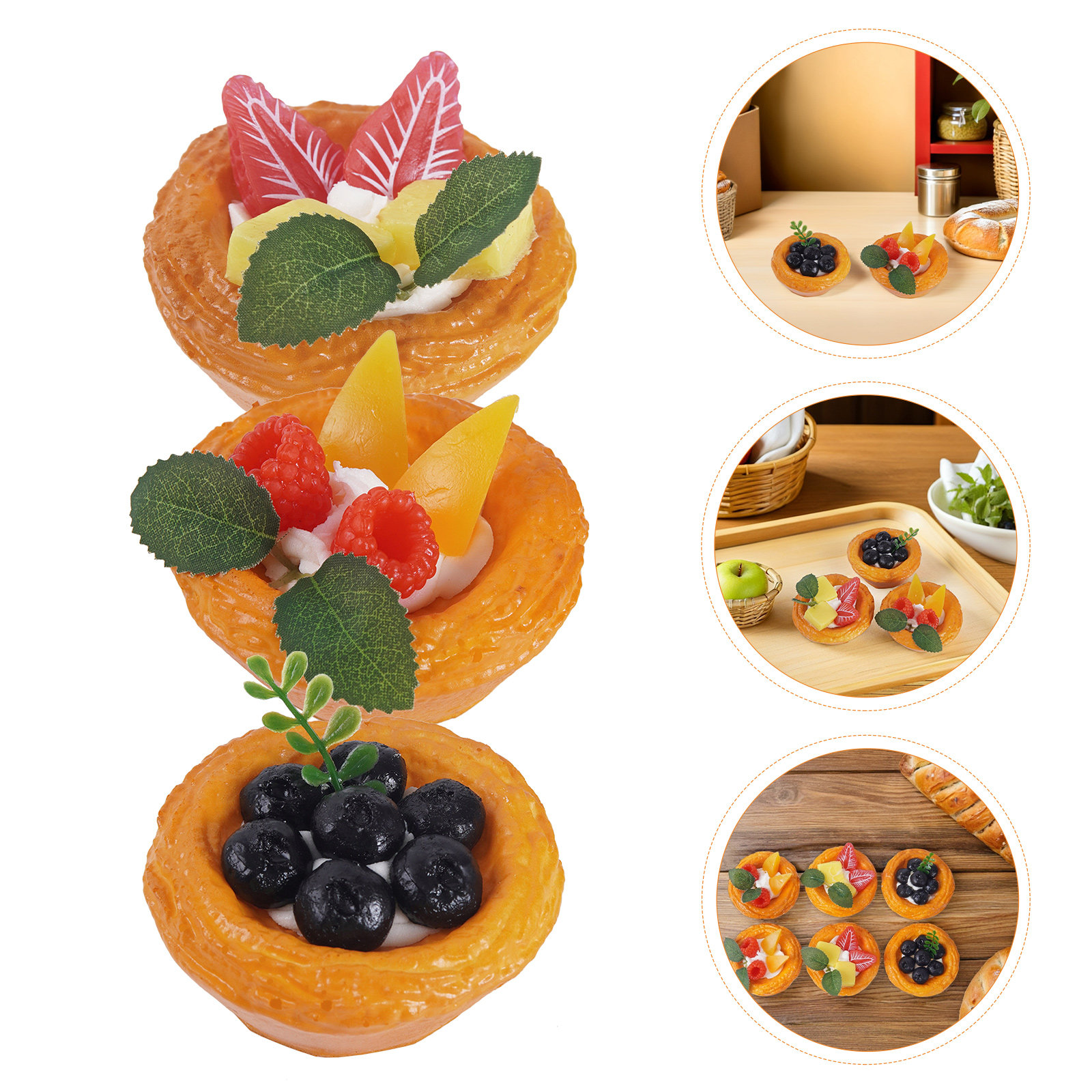 Kitchen Set Bakery - 6Pcs Lifelike Egg Tart Food Models