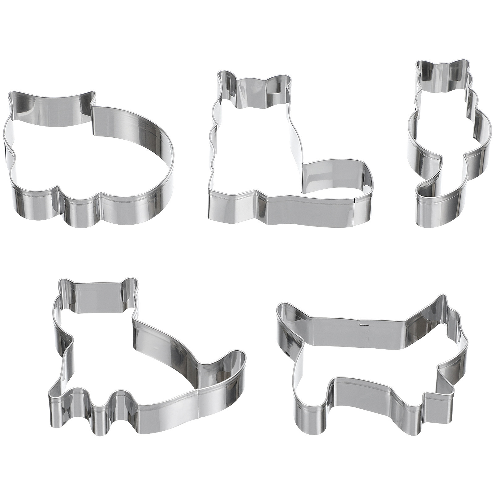 Baking Kitchen Diy - 5Pcs Baking Cookie Cutters Cat Shape