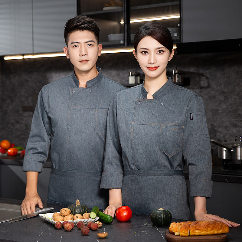 New Hotel Chef Uniform Long Sl - Kitchen Set Bakery avaliação e preço