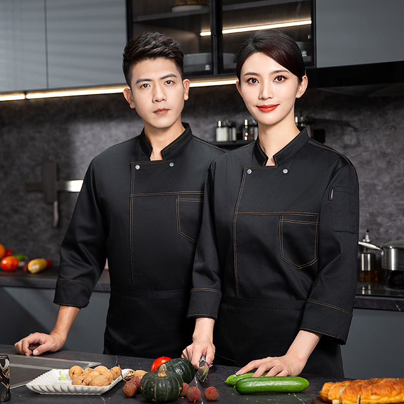 New Hotel Chef Uniform Long Sl - Kitchen Set Bakery avaliação e preço