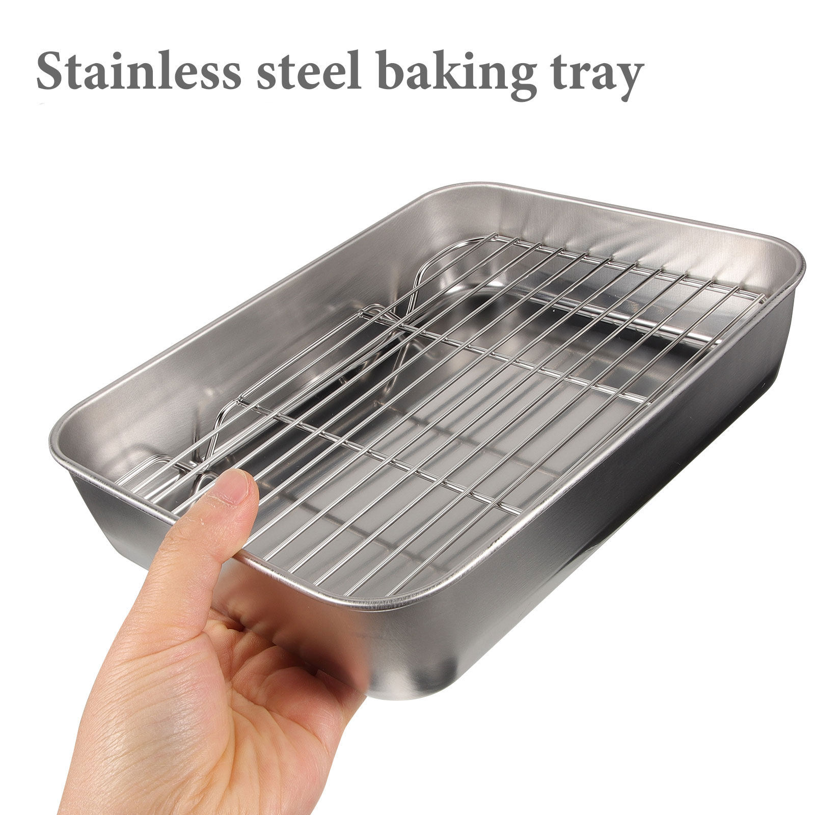 1Set Food Grade Stainless Stee - Kitchen Grade Baking Sheet avaliação e preço