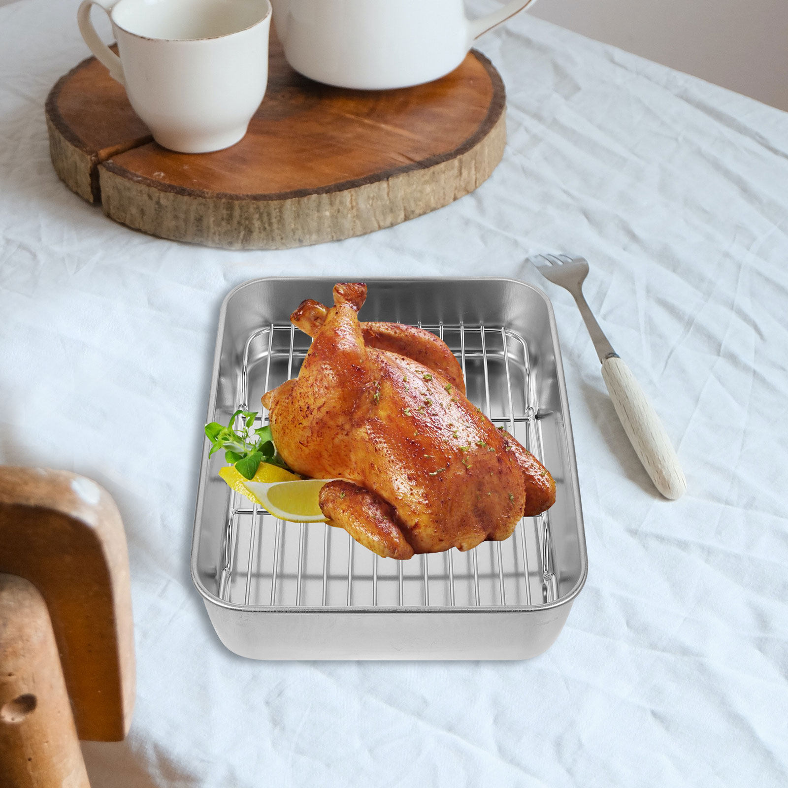 1Set Food Grade Stainless Stee - Kitchen Grade Baking Sheet avaliação e preço
