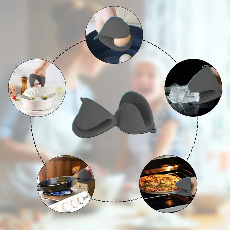 2pcs Mini Oven Gloves Silicone - Kitchen Baking Rack avaliação e preço