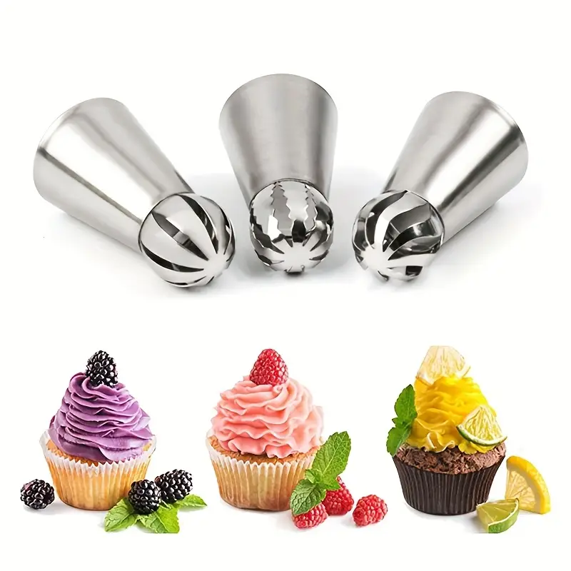 3pcs Stainless Steel Piping Ti - Kitchen Set Bakery avaliação e preço