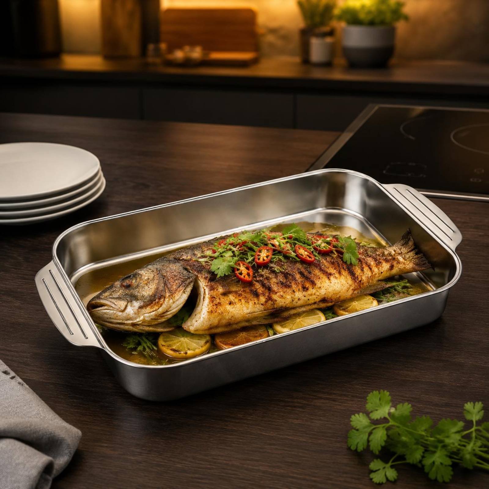 Stainless Steel Roasting Pan R - Kitchen Baking Corner avaliação e preço