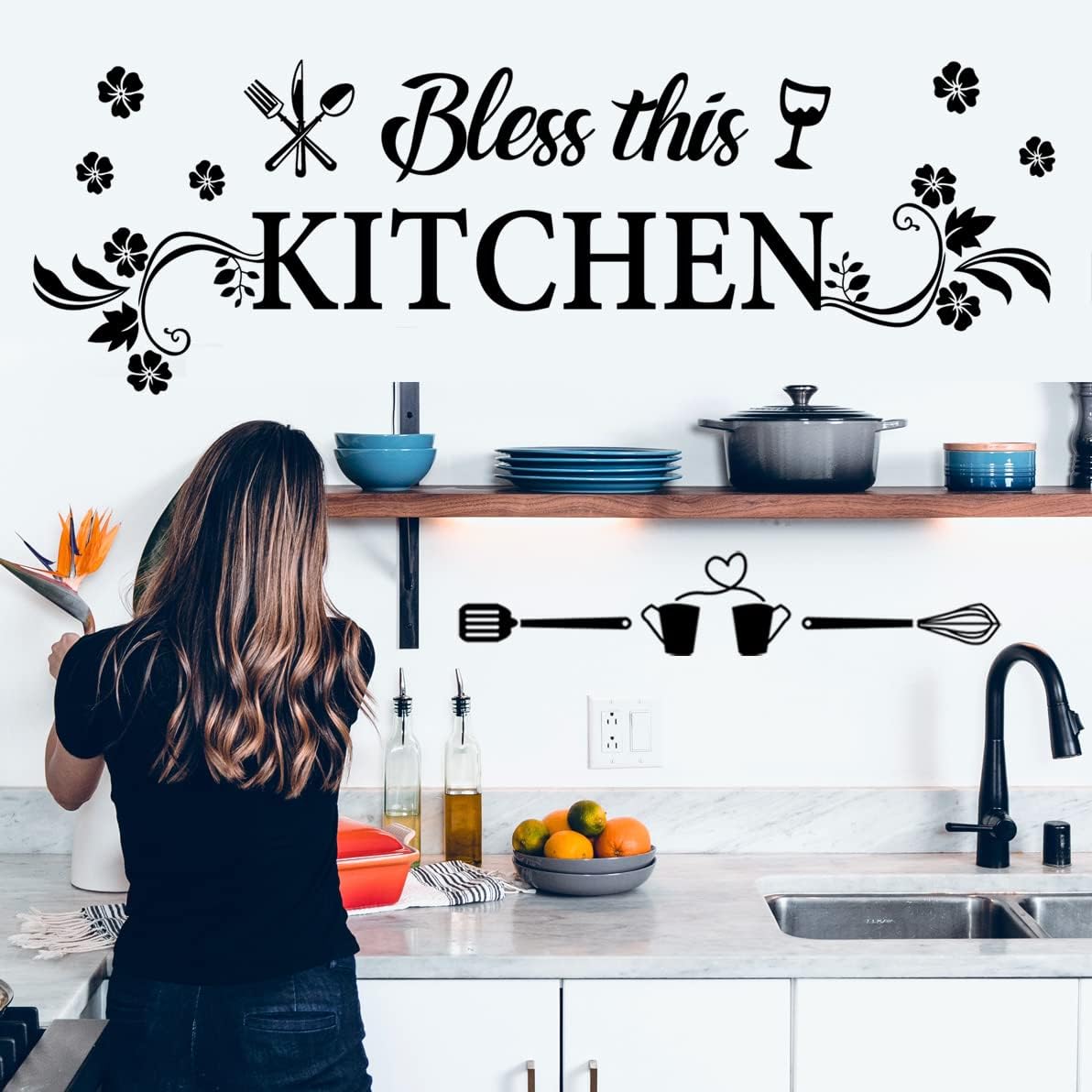 Bless This Kitchen Wall Decal  - Kitchen Paper For Baking avaliação e preço
