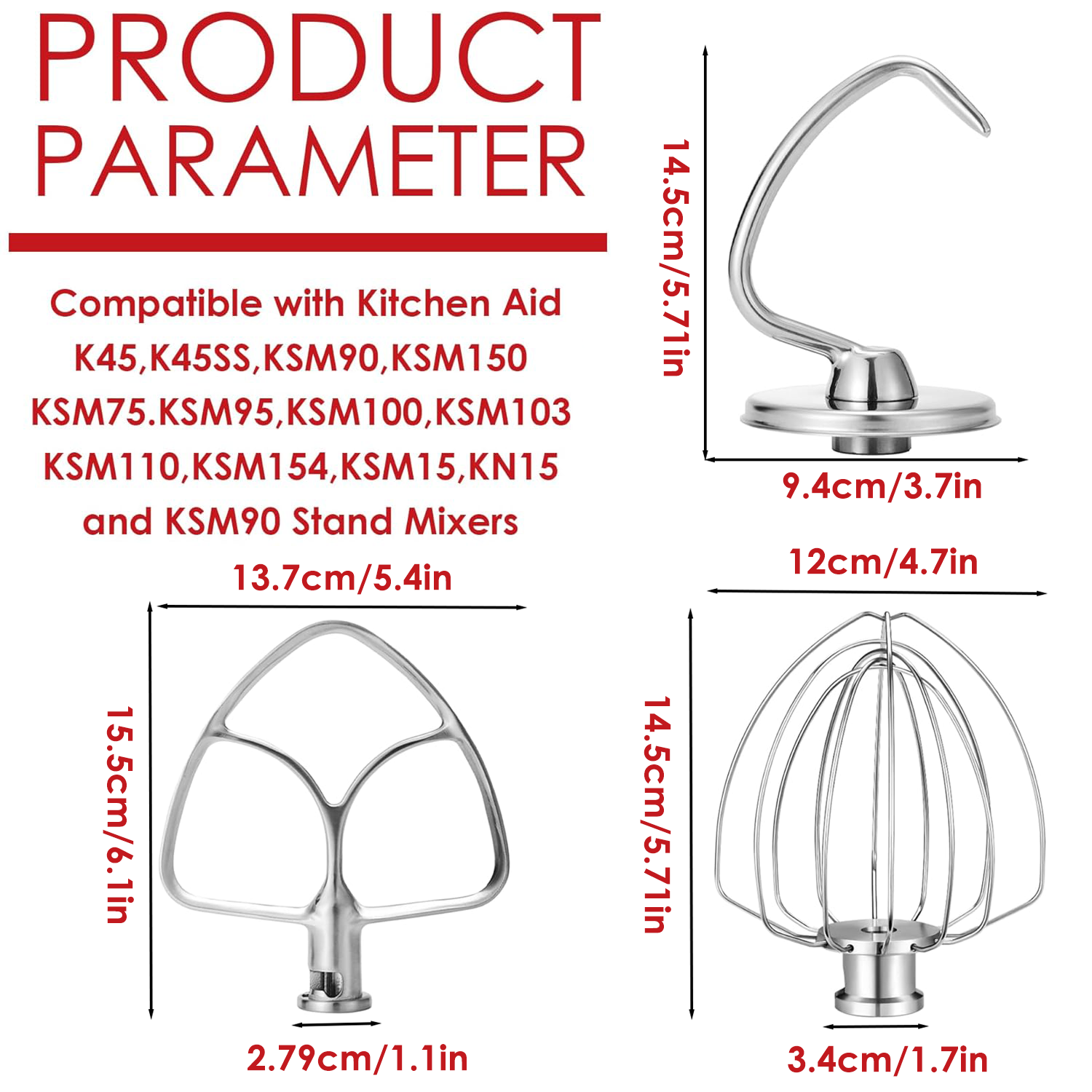 Stainless Steel 3-Piece Mixer  - Kitchenaid Baking Set avaliação e preço
