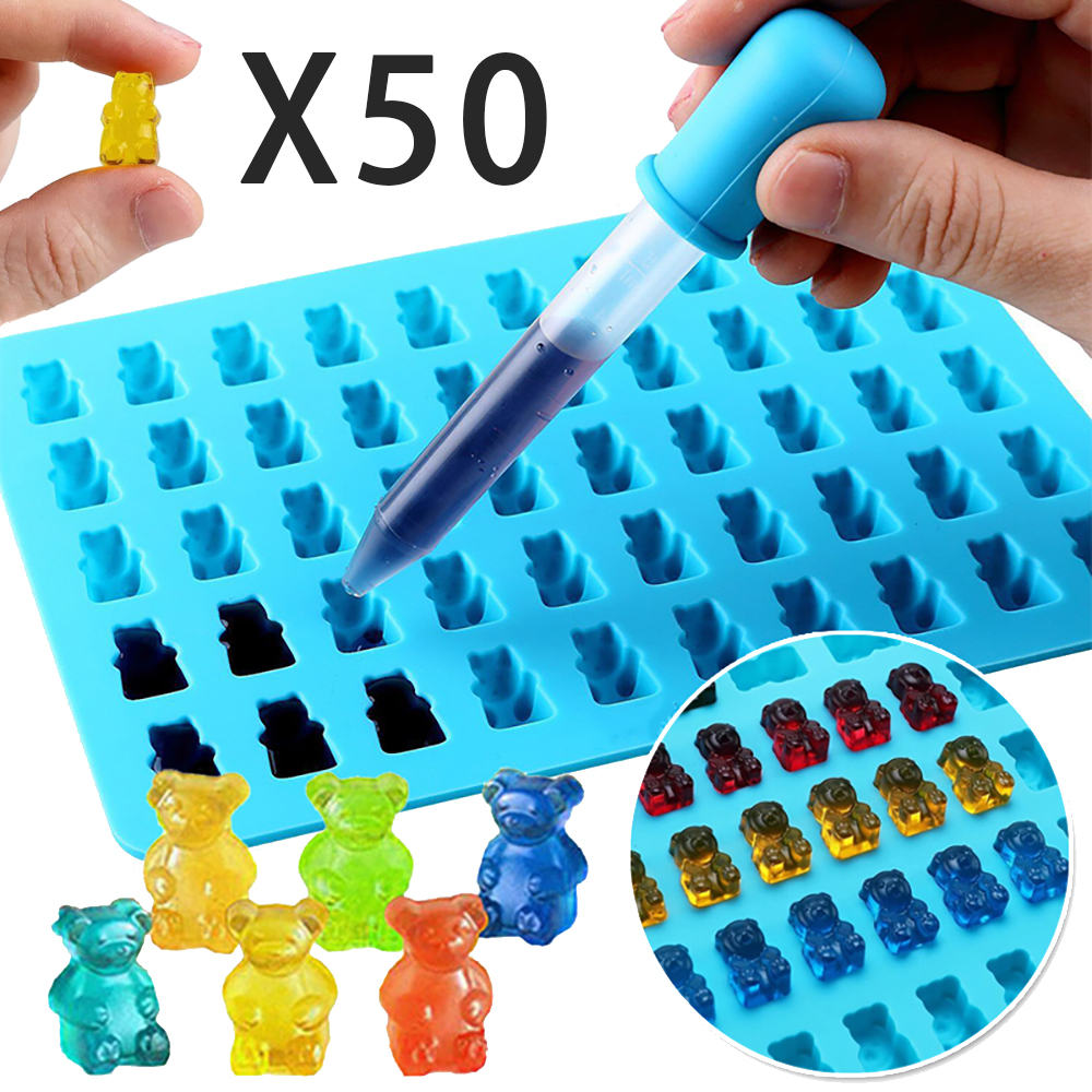 50Grids Gummy Bear Mold Silico - Kitchen Appliances For Baking avaliação e preço