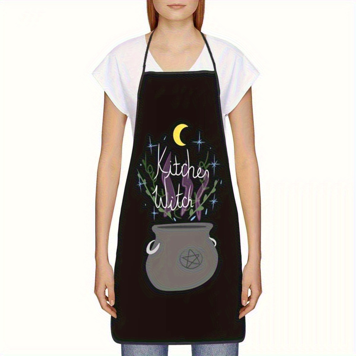 1pc Witch Kitchen Apron with C - Kitchen Witch Baking avaliação e preço