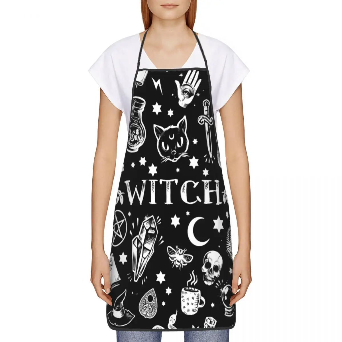 Witch Pattern Aprons Women Men - Kitchen Witch Baking avaliação e preço