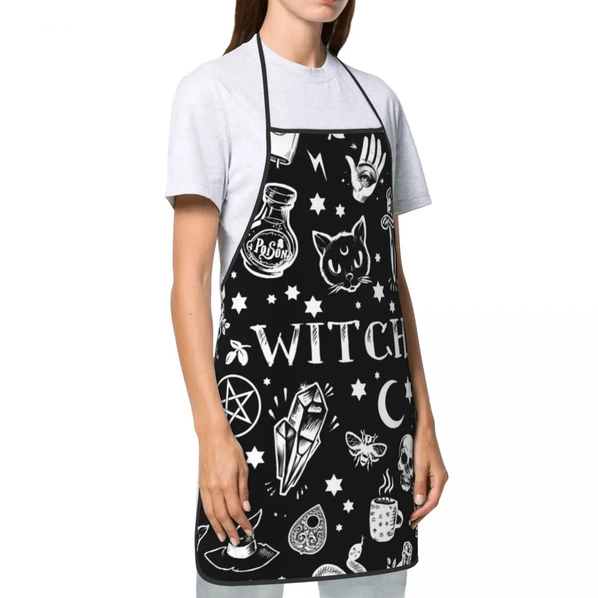 Witch Pattern Aprons Women Men - Kitchen Witch Baking avaliação e preço