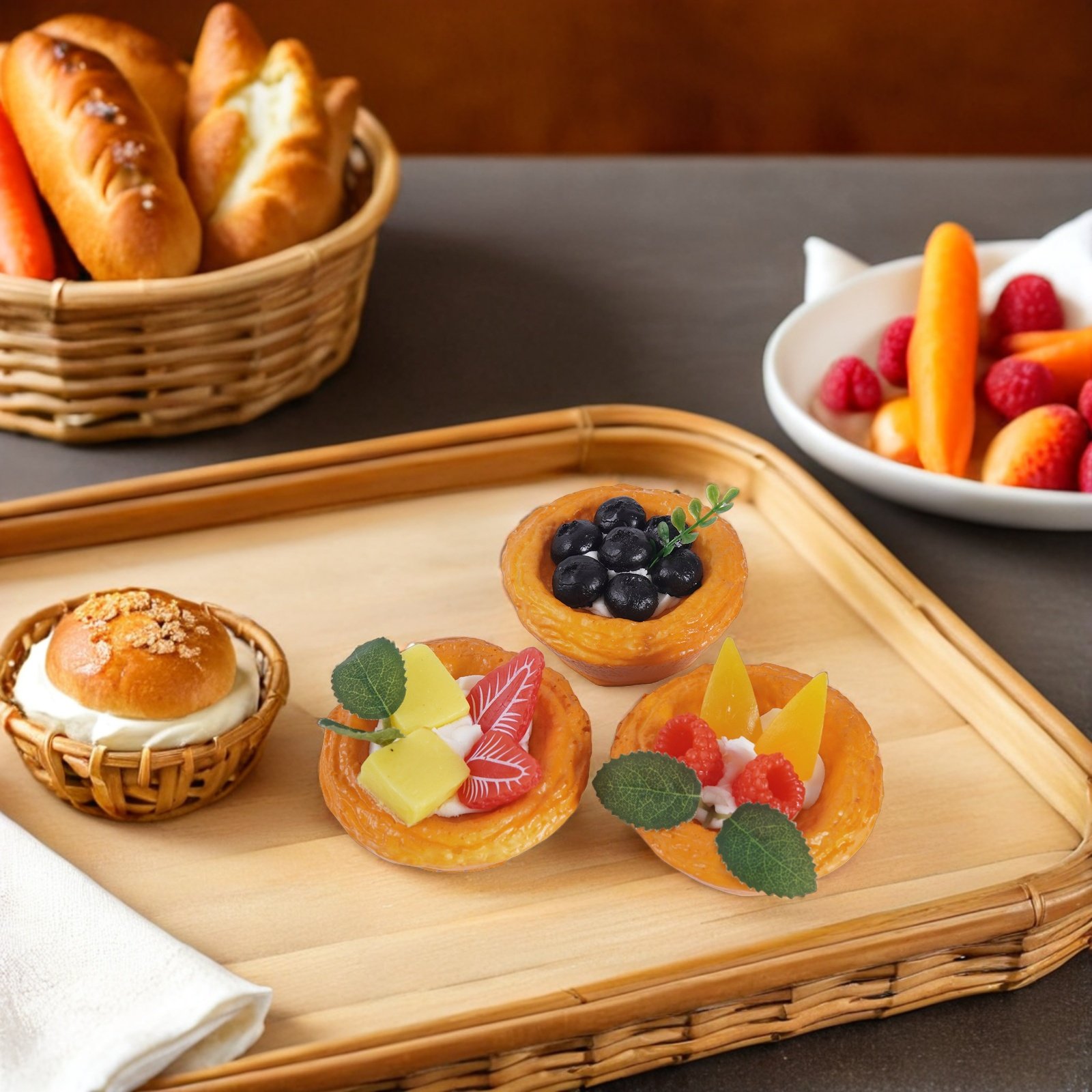 6Pcs Lifelike Egg Tart Food Mo - Kitchen Set Bakery avaliação e preço