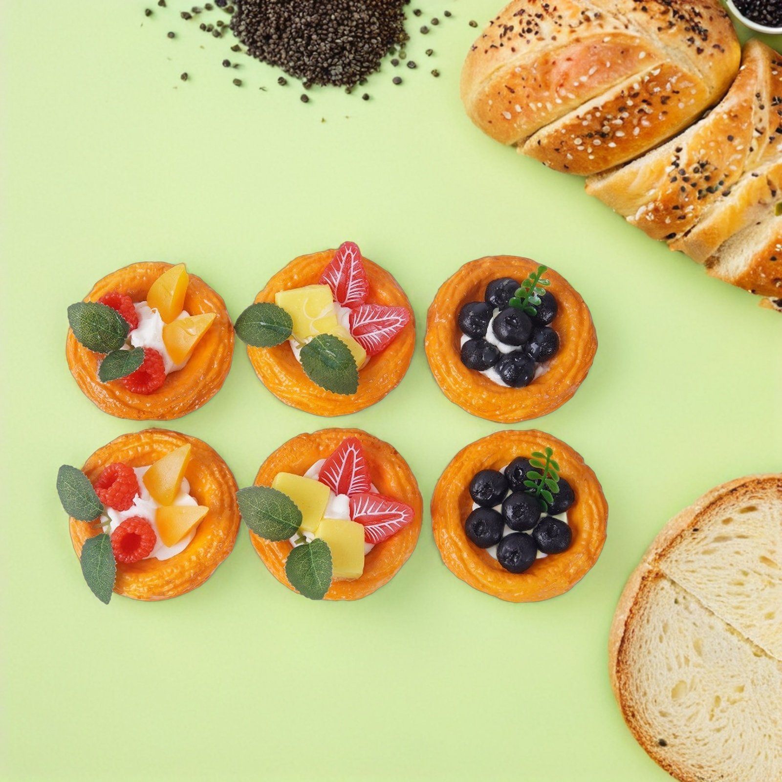 6Pcs Lifelike Egg Tart Food Mo - Kitchen Set Bakery avaliação e preço