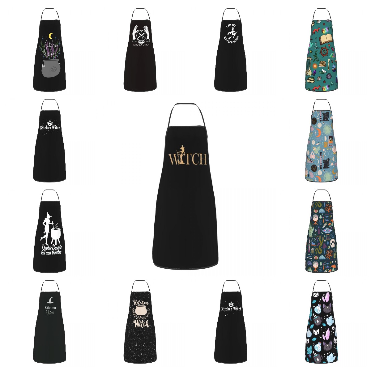 Funny Witch Bib Apron Women Me - Kitchen Witch Baking avaliação e preço