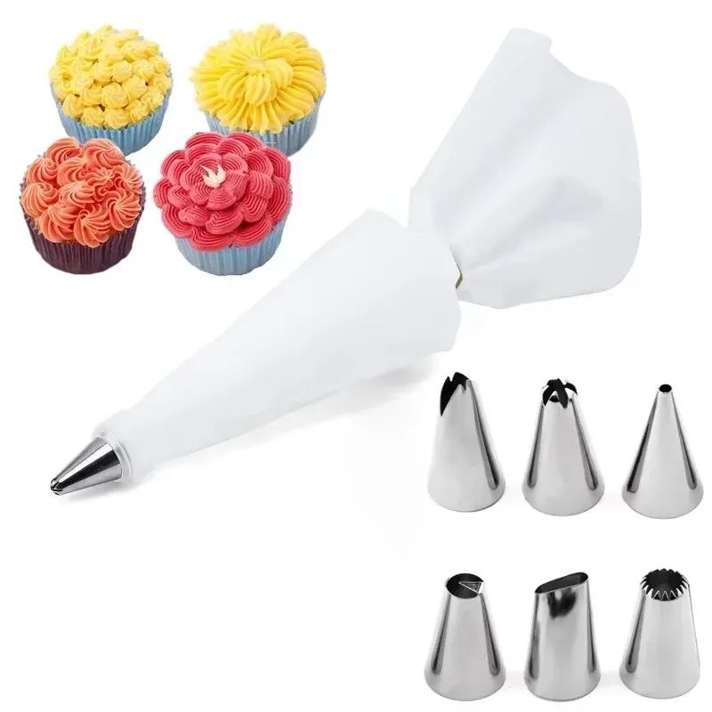 1-6Sets Pastry Bag And Stainle - Kitchen Set Bakery avaliação e preço