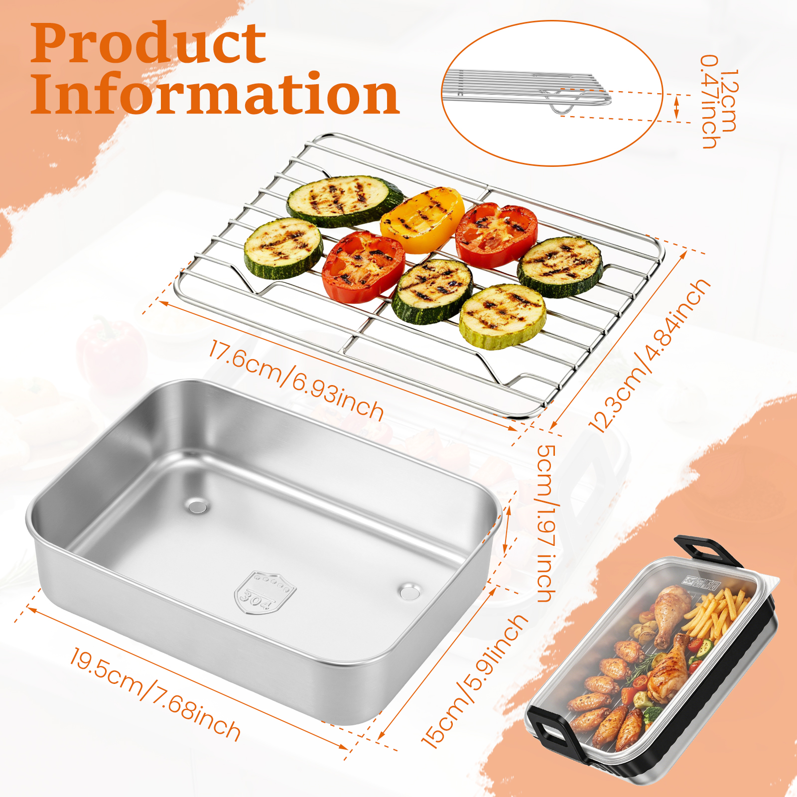 Stainless Steel Baking Pan wit - Kitchen Baking Rack avaliação e preço