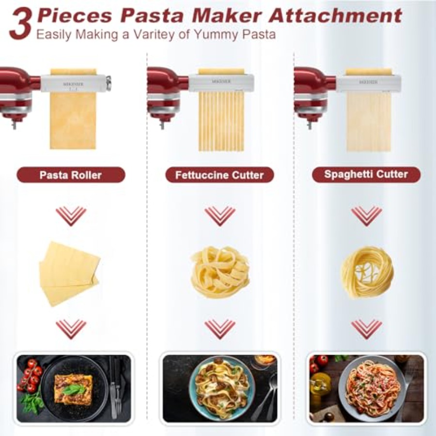 3 Pieces Pasta Maker Attachmen - Kitchenaid Baking Set avaliação e preço
