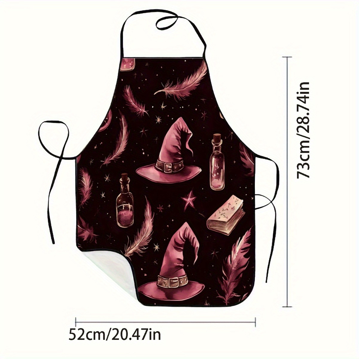1pc Witch Hat & Feather Print  - Kitchen Witch Baking avaliação e preço