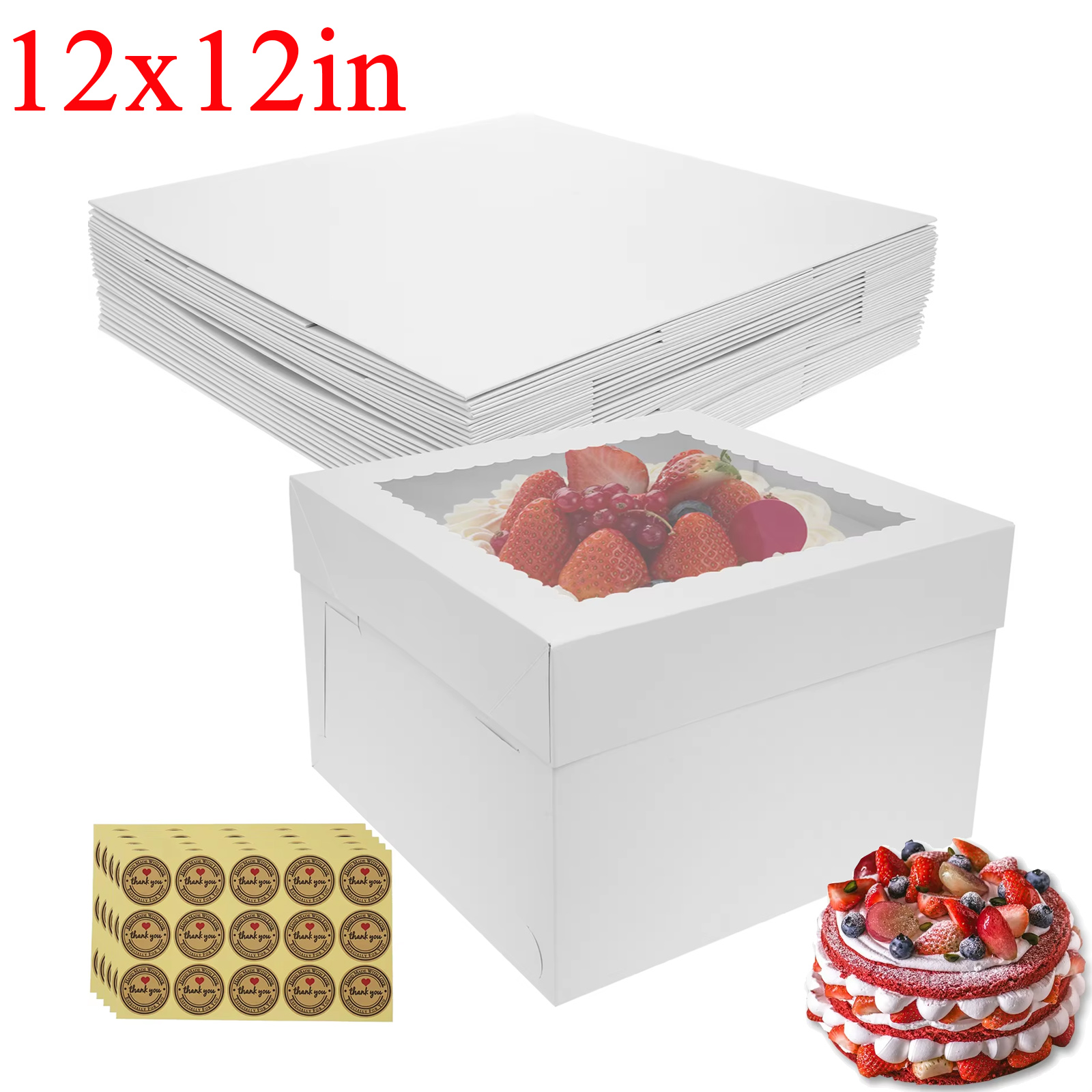 10Pcs White Bakery Boxes with  - Kitchen Baking Tools avaliação e preço