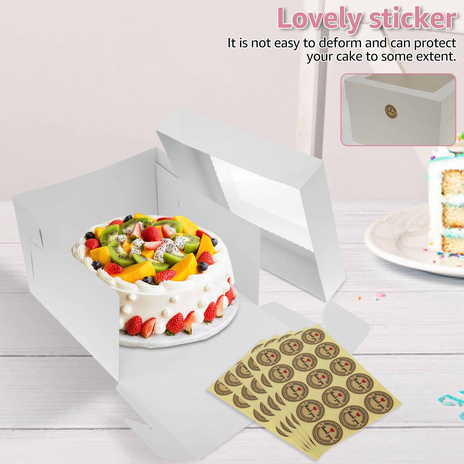 10Pcs White Bakery Boxes with  - Kitchen Baking Tools avaliação e preço