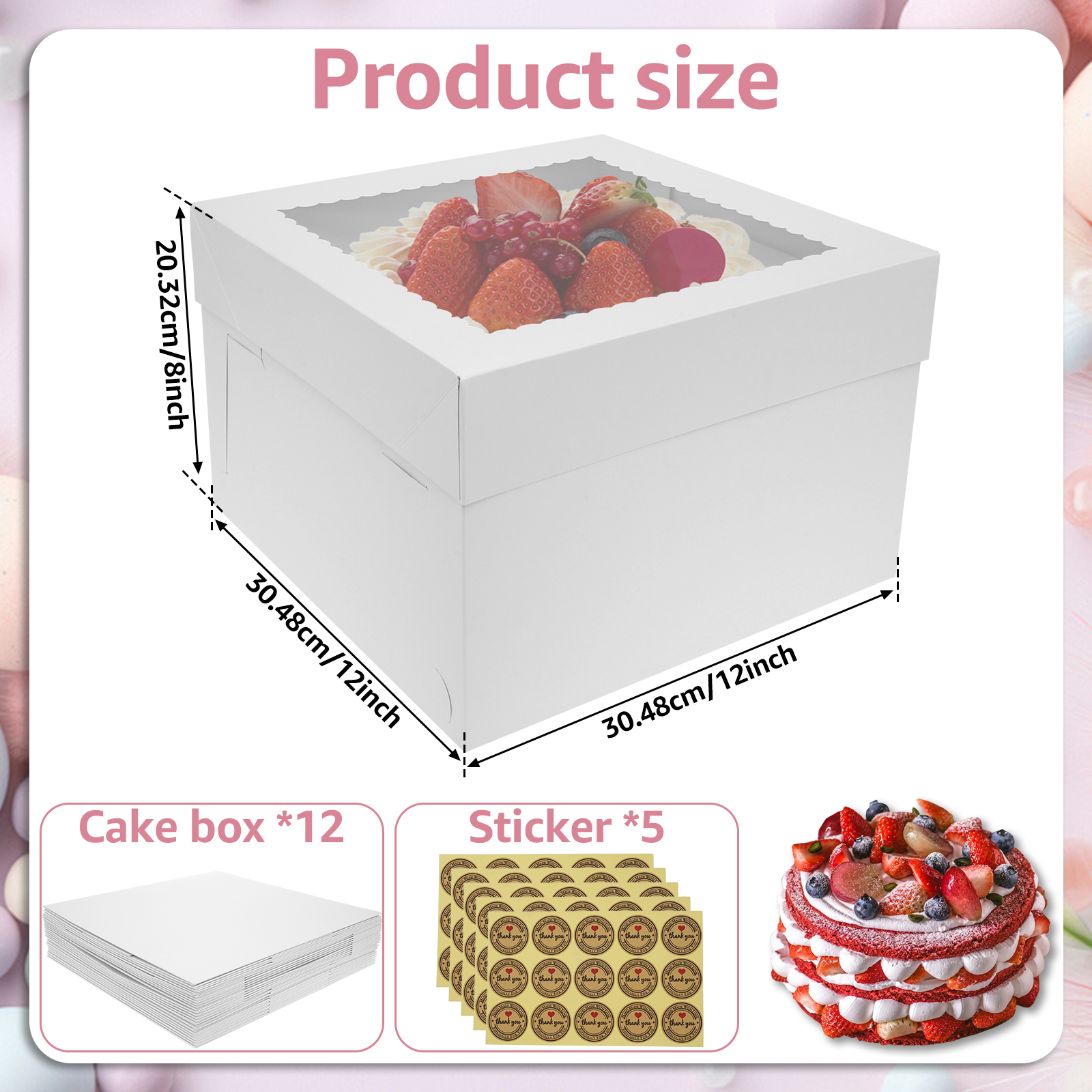 10Pcs White Bakery Boxes with  - Kitchen Baking Tools avaliação e preço