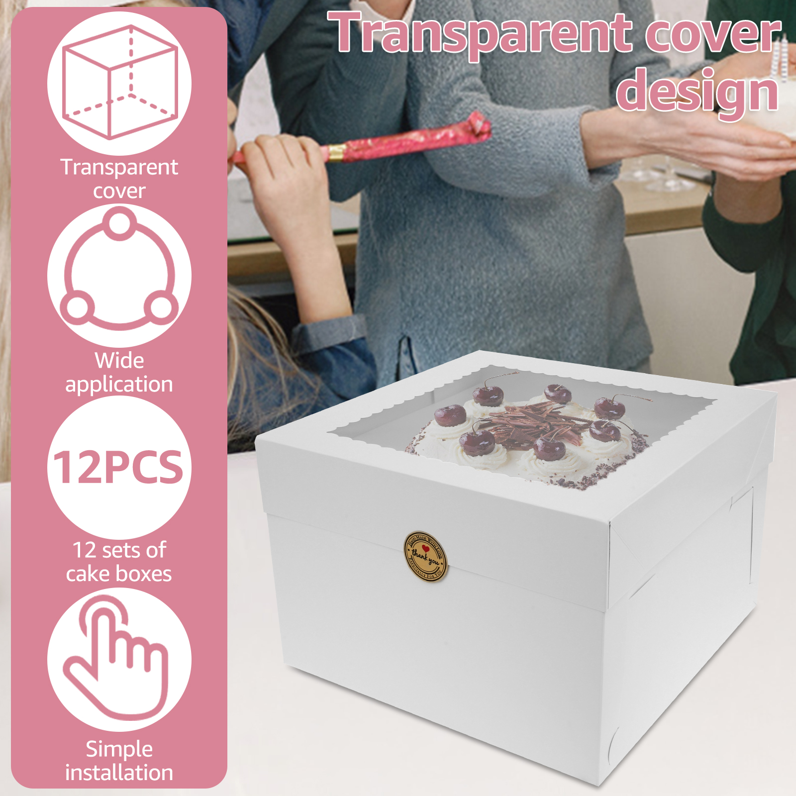 10Pcs White Bakery Boxes with  - Kitchen Baking Tools avaliação e preço