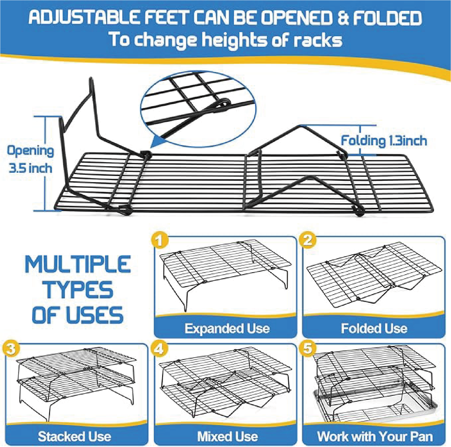 3-Tier Cooling Racks, Stackabl - Kitchen Baking Rack avaliação e preço