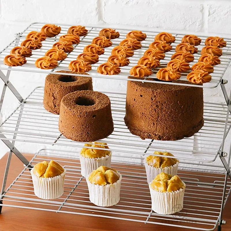 Foldable Multi-Layer Cake Cool - Kitchen Baking Rack avaliação e preço