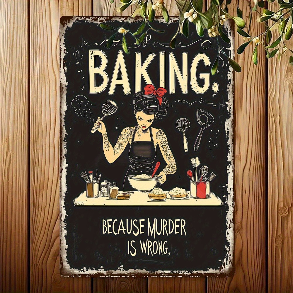 Vintage Metal Tin Sign Wall Ar - Kitchen Baking Corner avaliação e preço