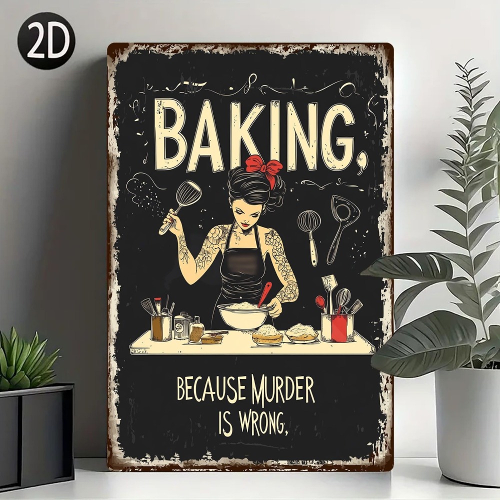 Vintage Metal Tin Sign Wall Ar - Kitchen Baking Corner avaliação e preço