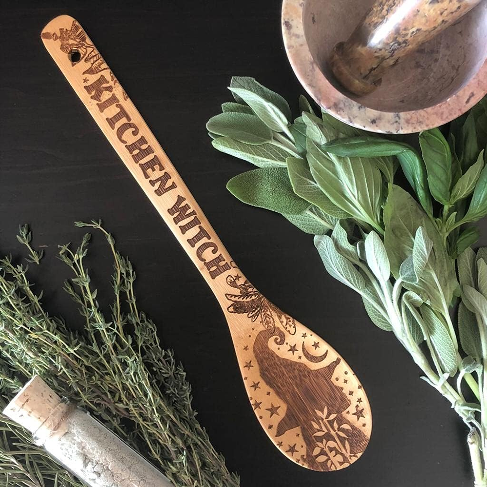Witchy Decor Yule Bamboo Woode - Kitchen Witch Baking avaliação e preço