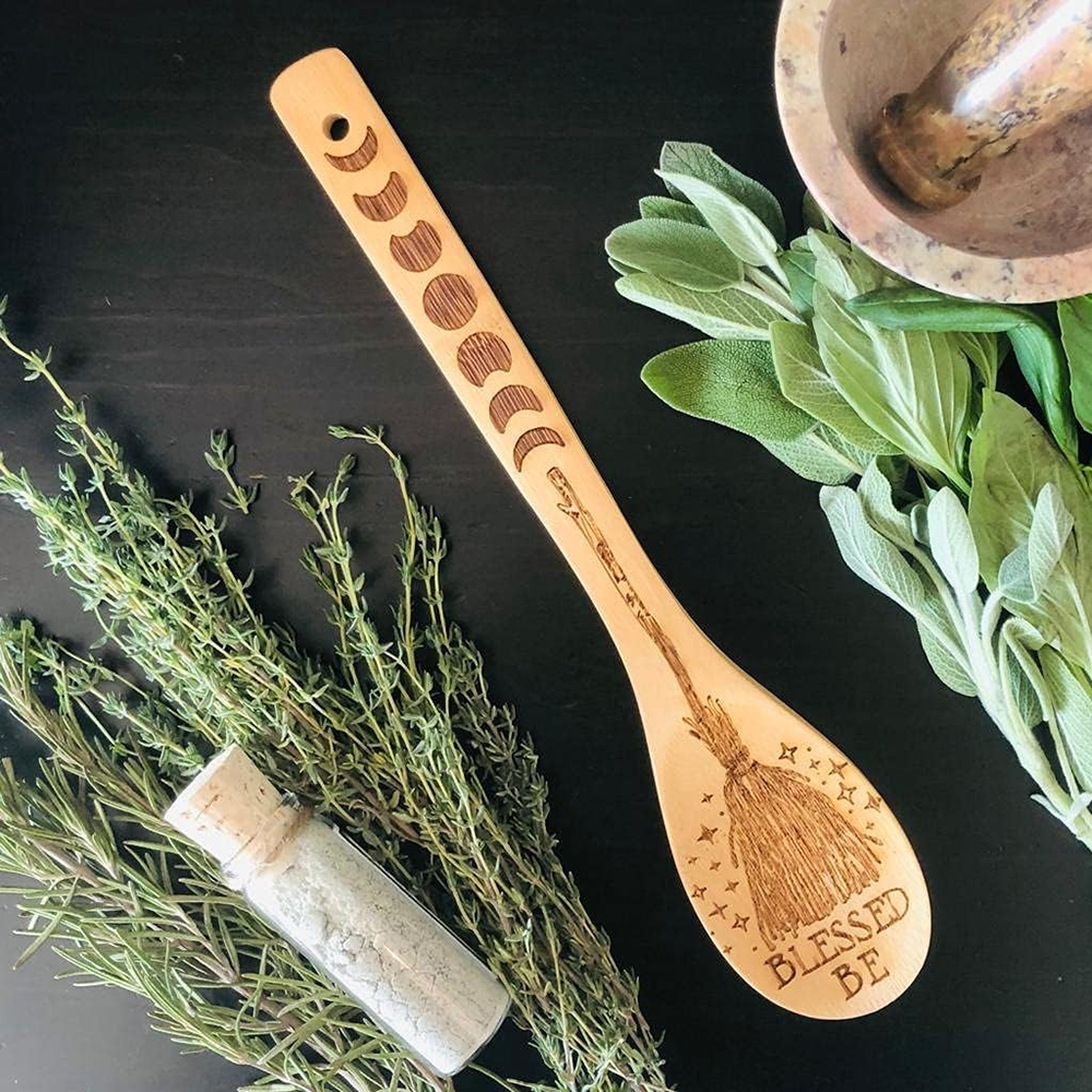 Witchy Decor Yule Bamboo Woode - Kitchen Witch Baking avaliação e preço