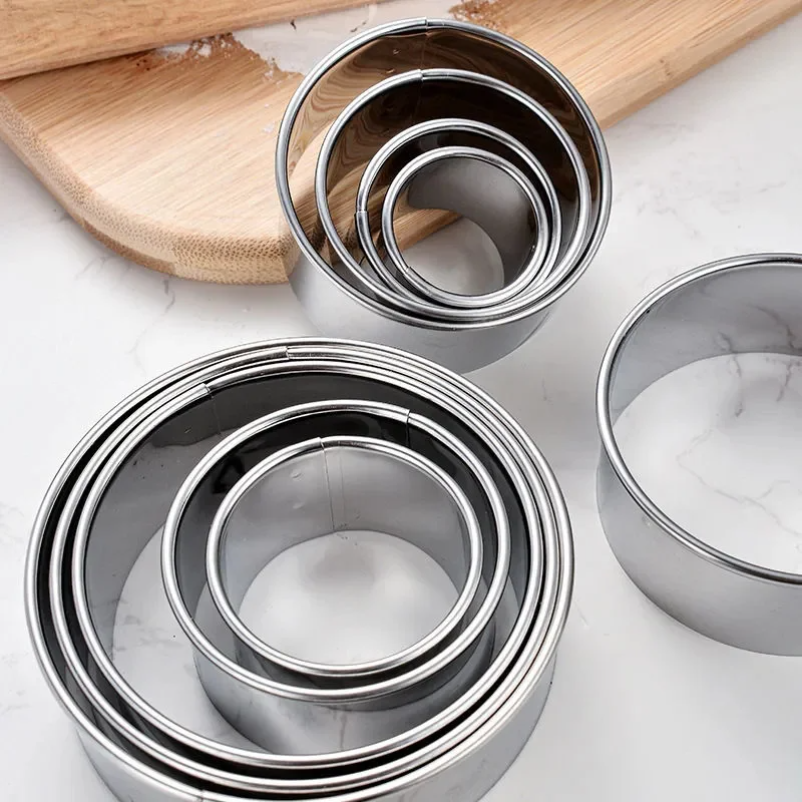 5PCS Round Stainless Steel Bis - Kitchen Appliances For Baking avaliação e preço