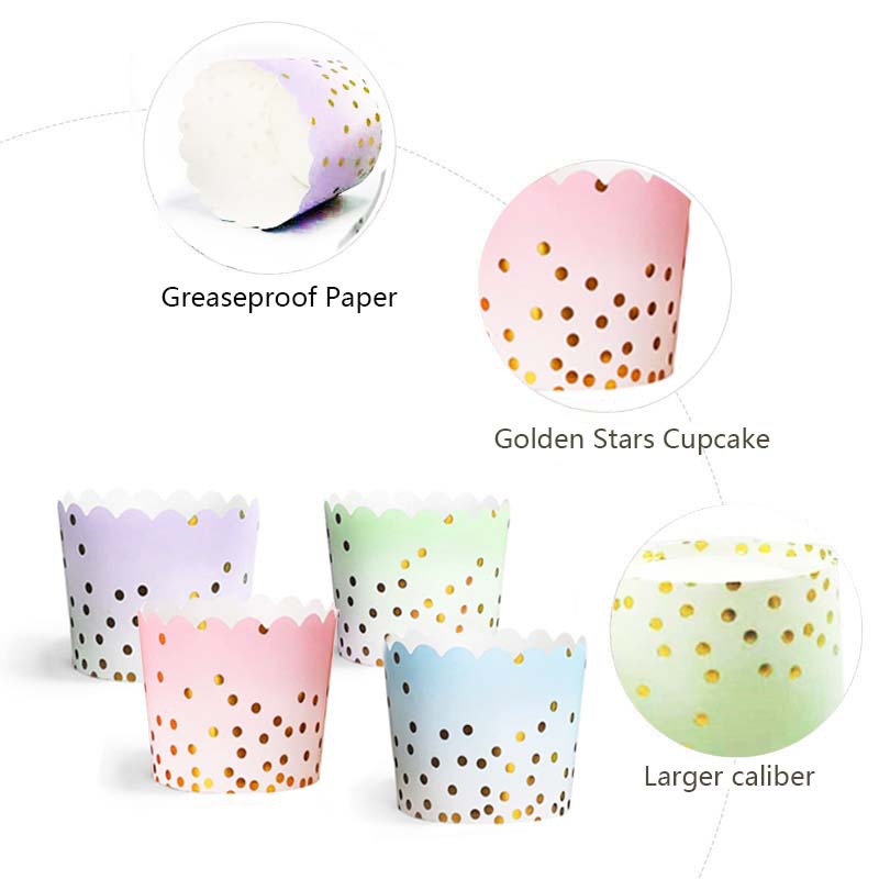 50Pcs Gold Dots Paper Baking C - Kitchen Paper For Baking avaliação e preço