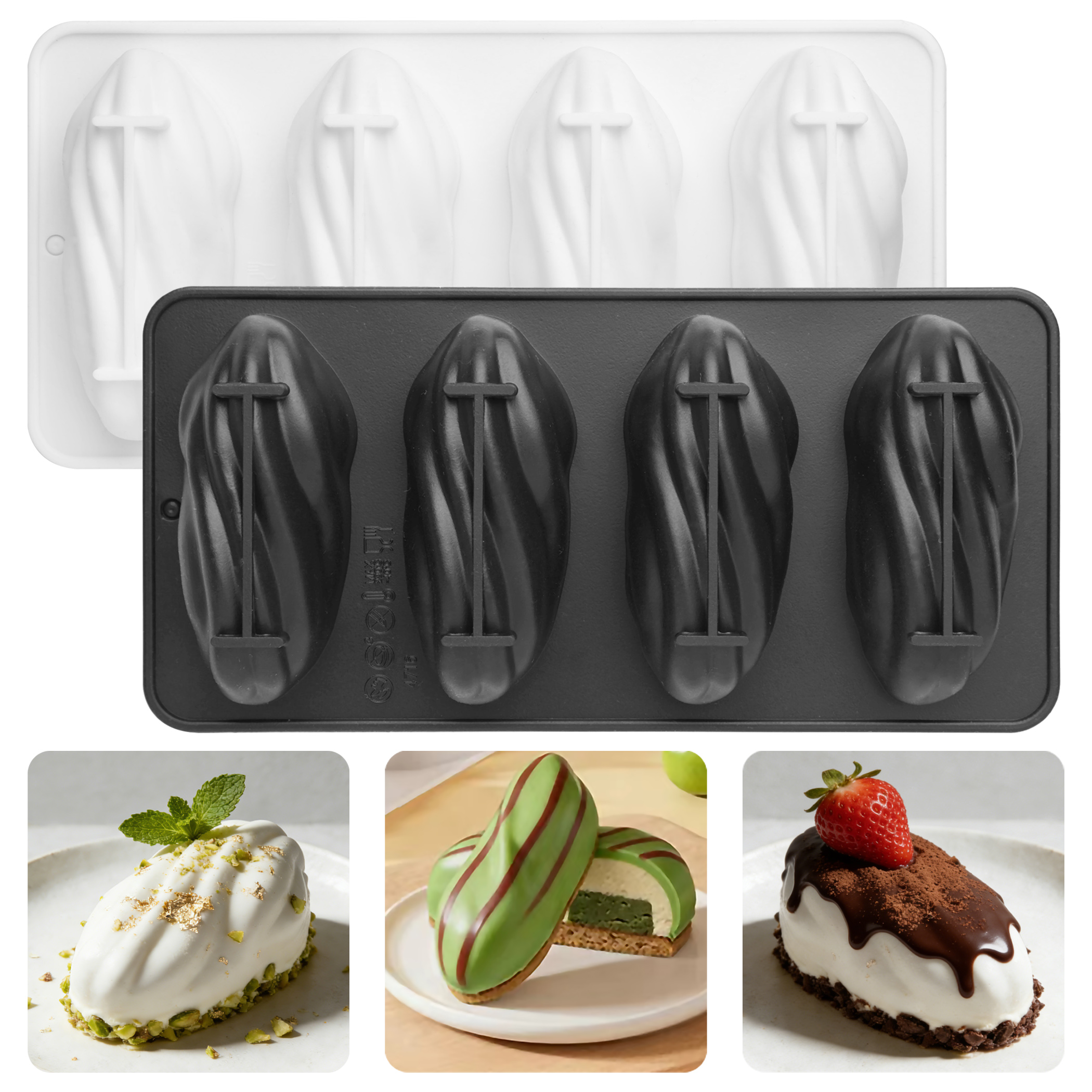 4-Cell Pistachios Design Silic - Kitchen Appliances For Baking avaliação e preço