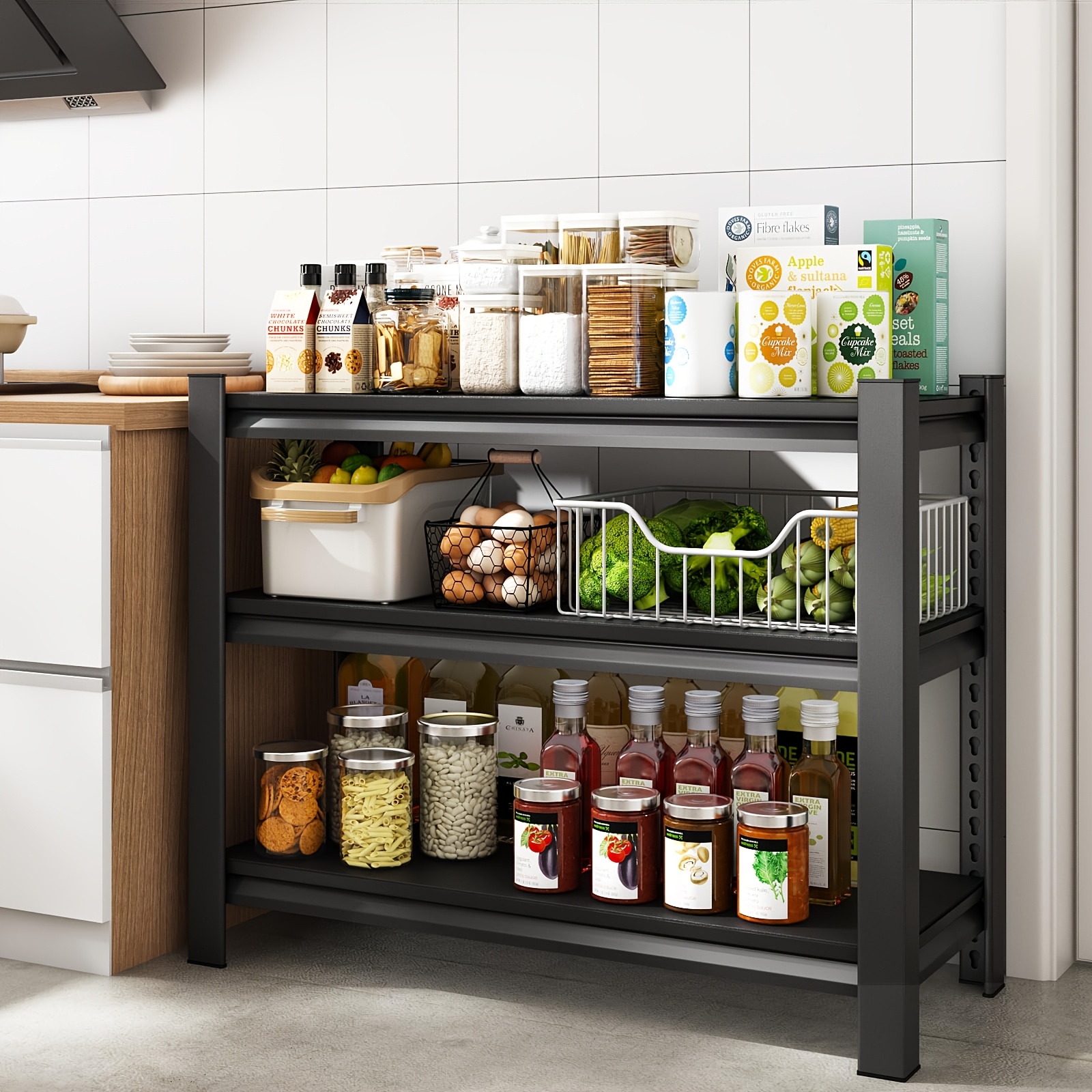 3-Tier Storage Shelving Unit,  - Kitchen Baking Rack avaliação e preço
