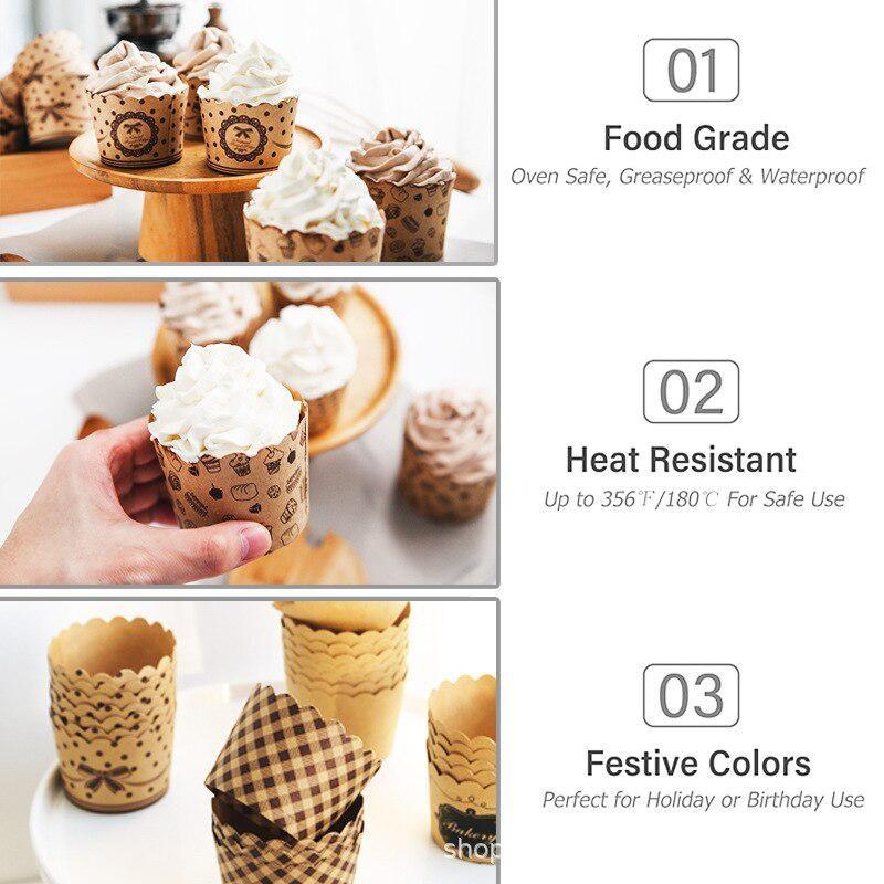 50Pcs/Pack Cupcake Paper Cups  - Kitchen Paper For Baking avaliação e preço