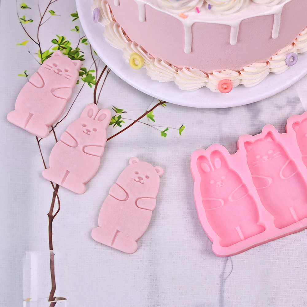 1pc Cartoon Triple Link Rabbit - Baking Kitchen Diy avaliação e preço