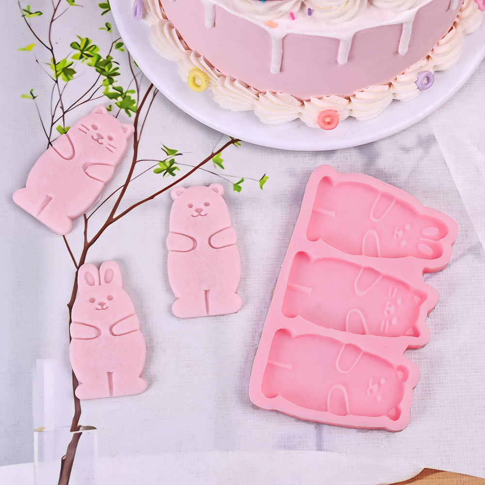 1pc Cartoon Triple Link Rabbit - Baking Kitchen Diy avaliação e preço