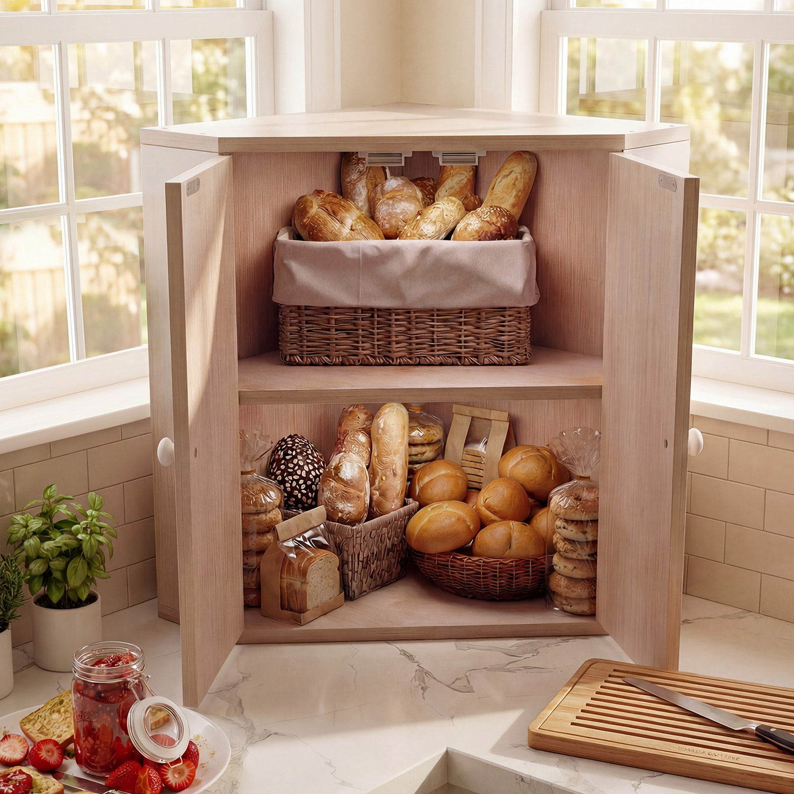 COSTWAY Corner Bread Box for K - Kitchen Baking Corner avaliação e preço