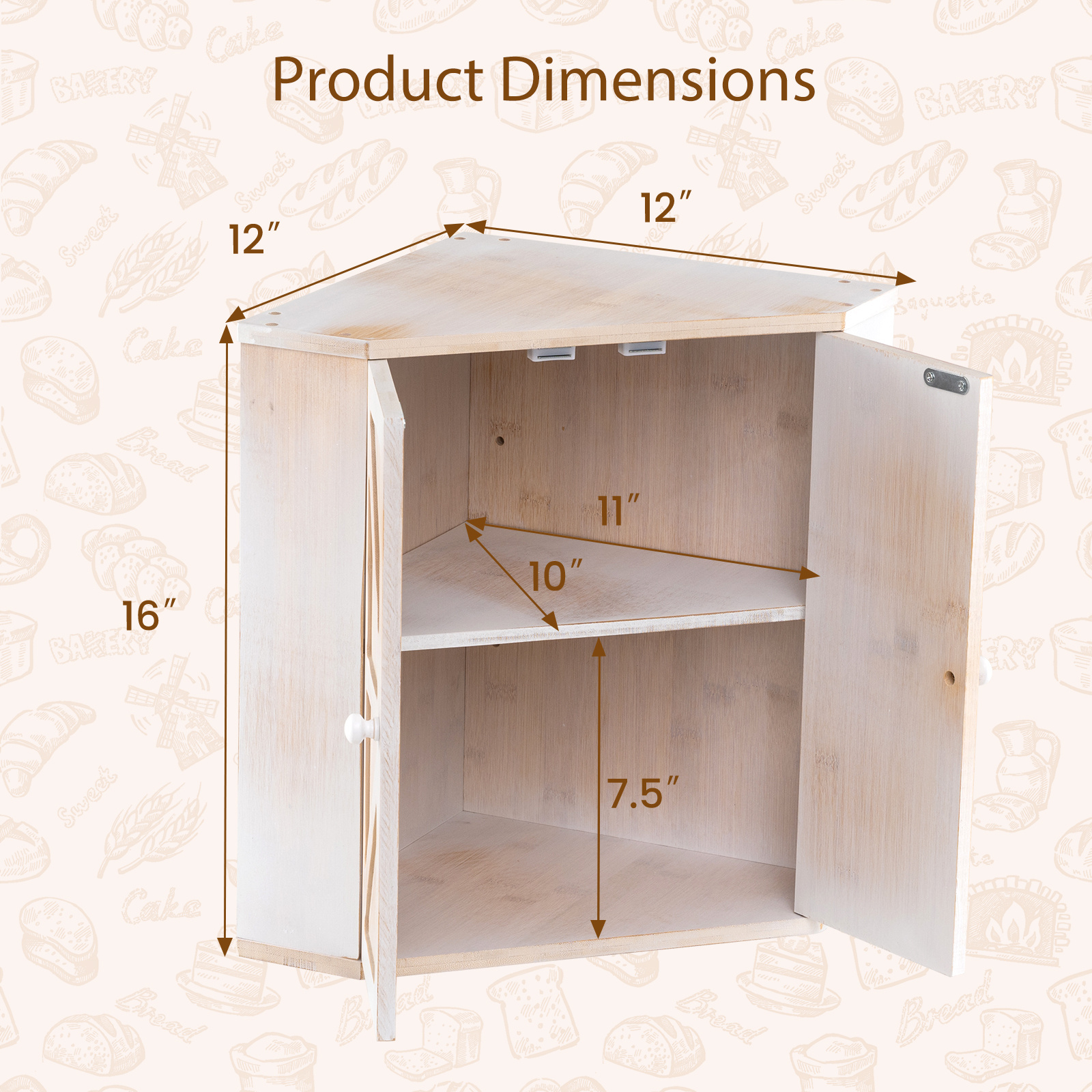 COSTWAY Corner Bread Box for K - Kitchen Baking Corner avaliação e preço