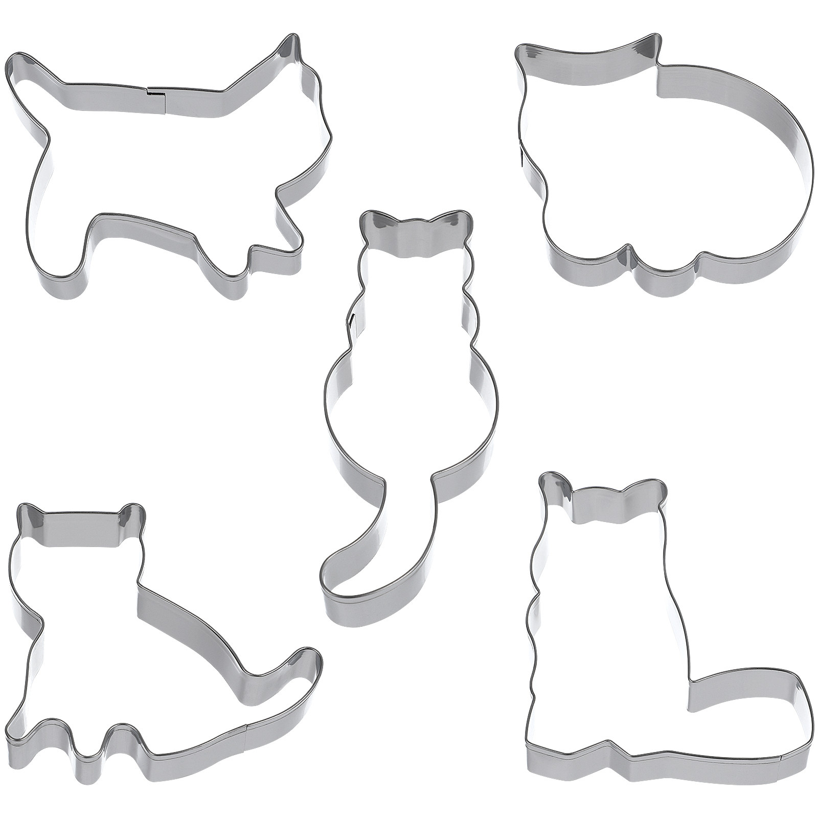 5Pcs Baking Cookie Cutters Cat - Baking Kitchen Diy avaliação e preço