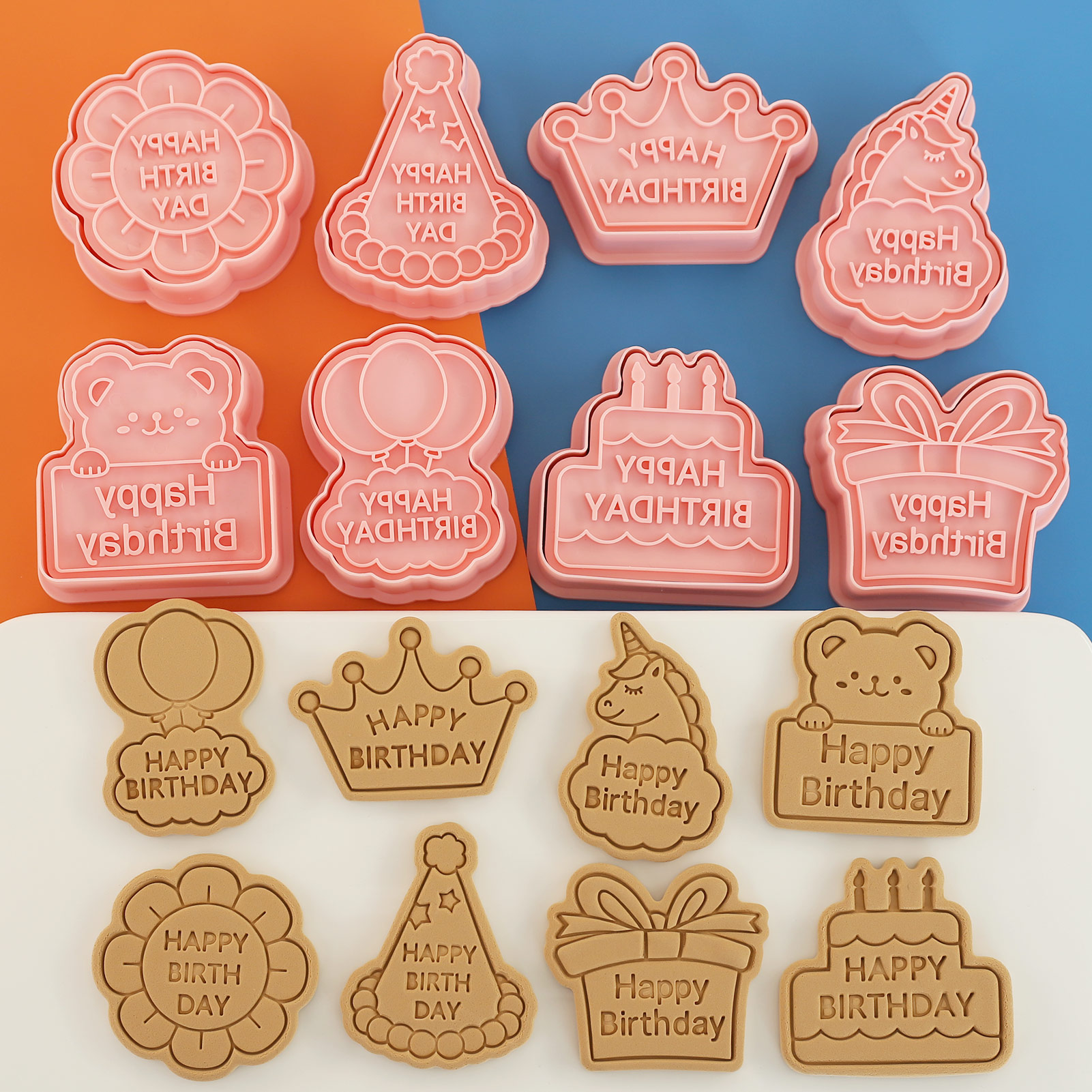 8pcs Happy Birthday Cookie Cut - Baking Kitchen Diy avaliação e preço