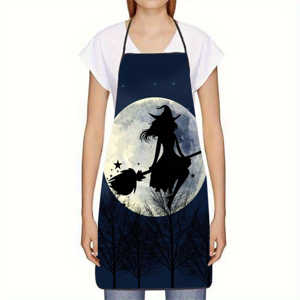 1pc Witch Riding Broom Print S - Kitchen Witch Baking avaliação e preço