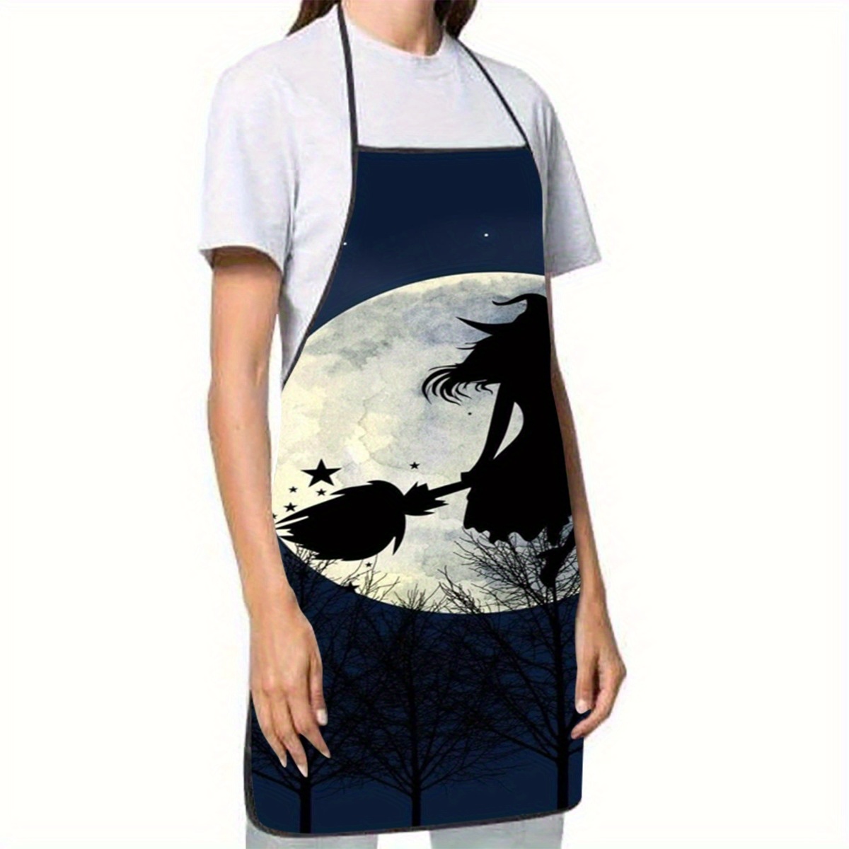 1pc Witch Riding Broom Print S - Kitchen Witch Baking avaliação e preço