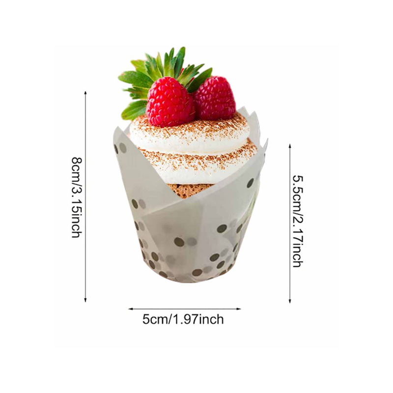 50Pcs/100Pcs Gold Dot Tulip Ca - Kitchen Paper For Baking avaliação e preço