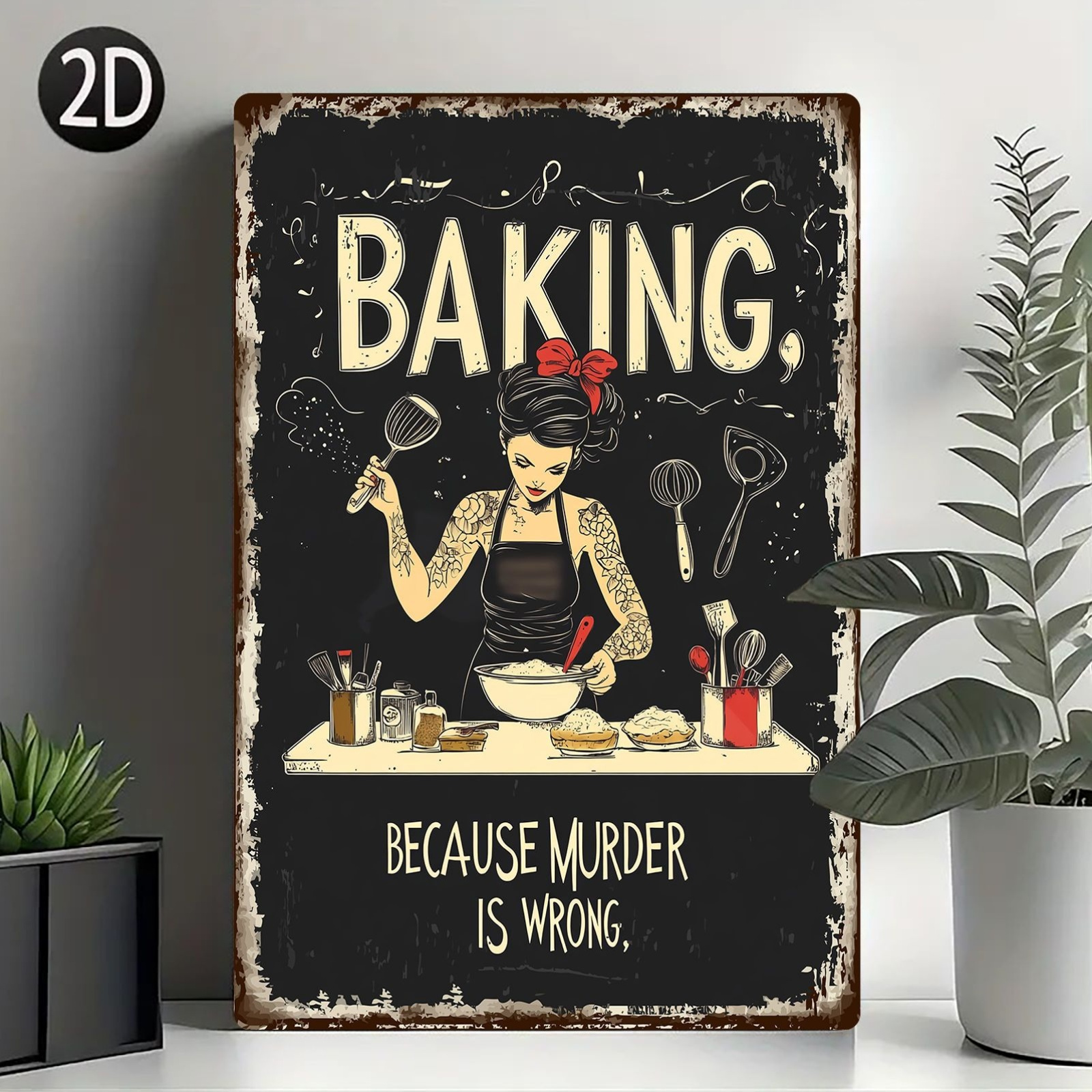 1pc Vintage Metal Sign Wall Ar - Kitchen Baking Corner avaliação e preço
