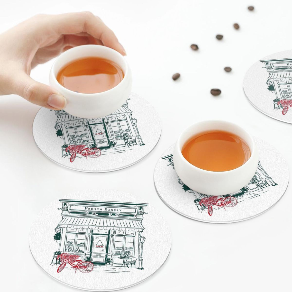French Bakery Coasters PVC Lea - Kitchen Set Bakery avaliação e preço